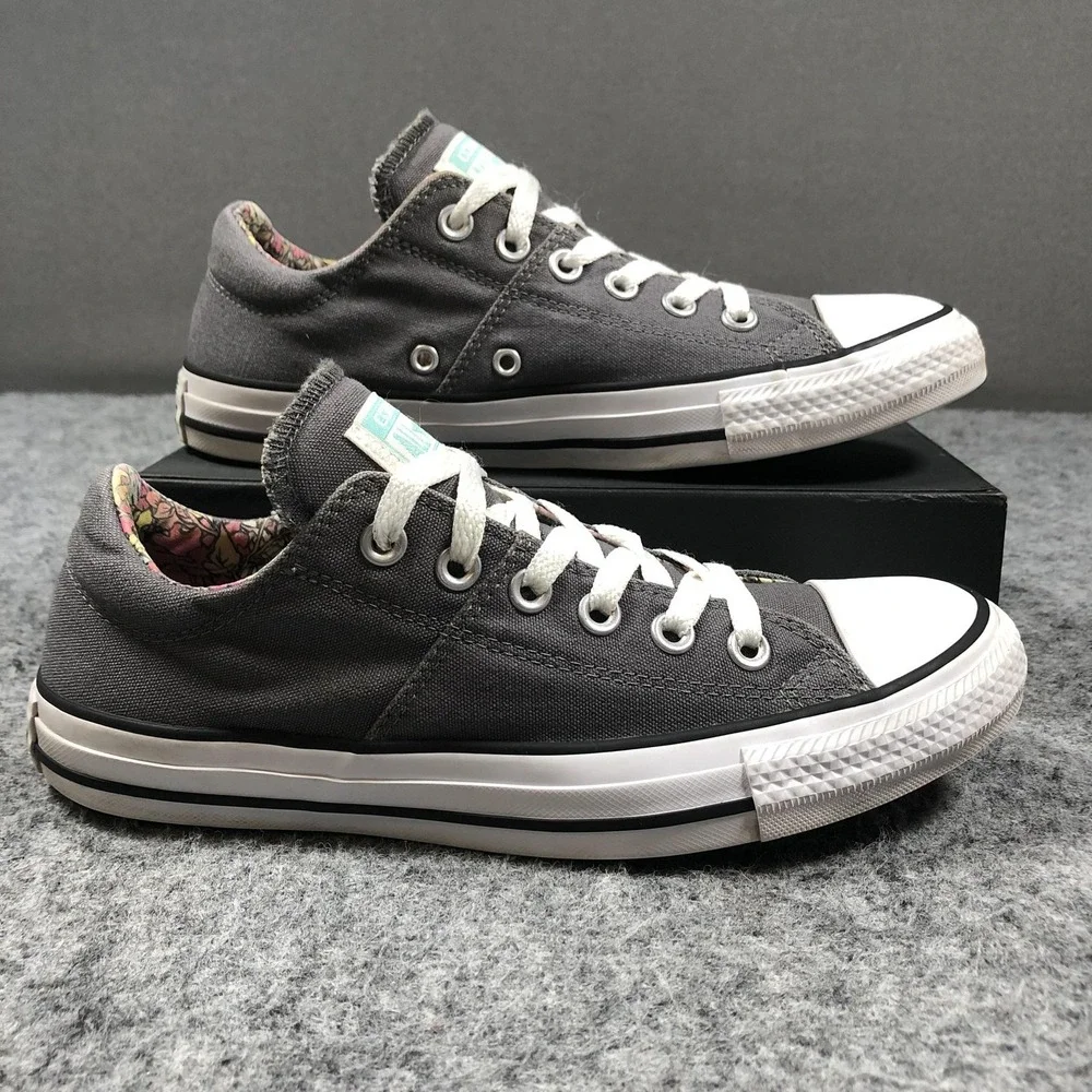 Converse Chuck Taylor Low Womens 8 Gray Canvas Floral Lining Sneakers 559351C